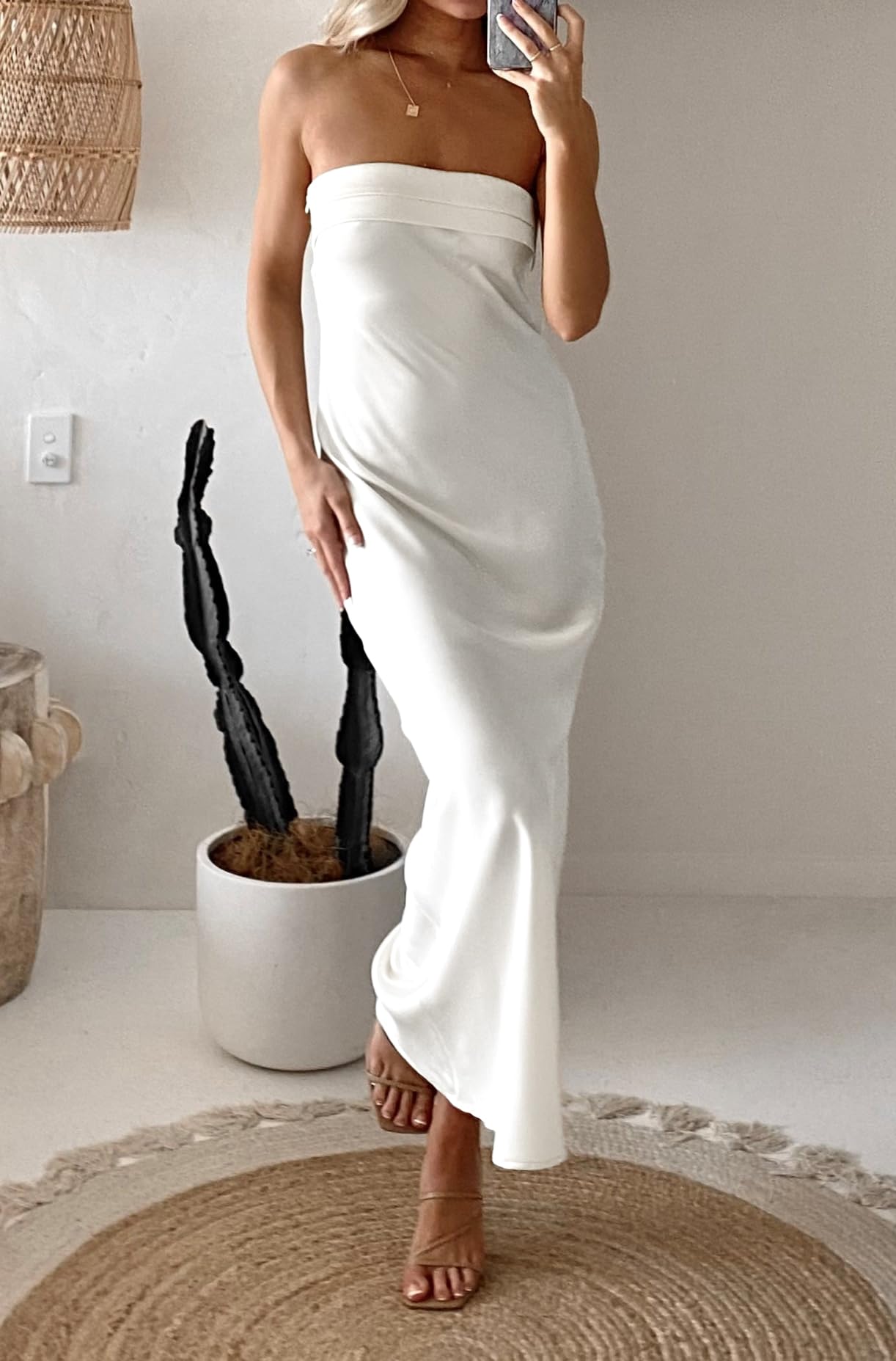 Vestido formal de satén sin mangas con espalda descubierta y corte en forma de tubo para dama de honor, vestido de noche, vestido de fiesta